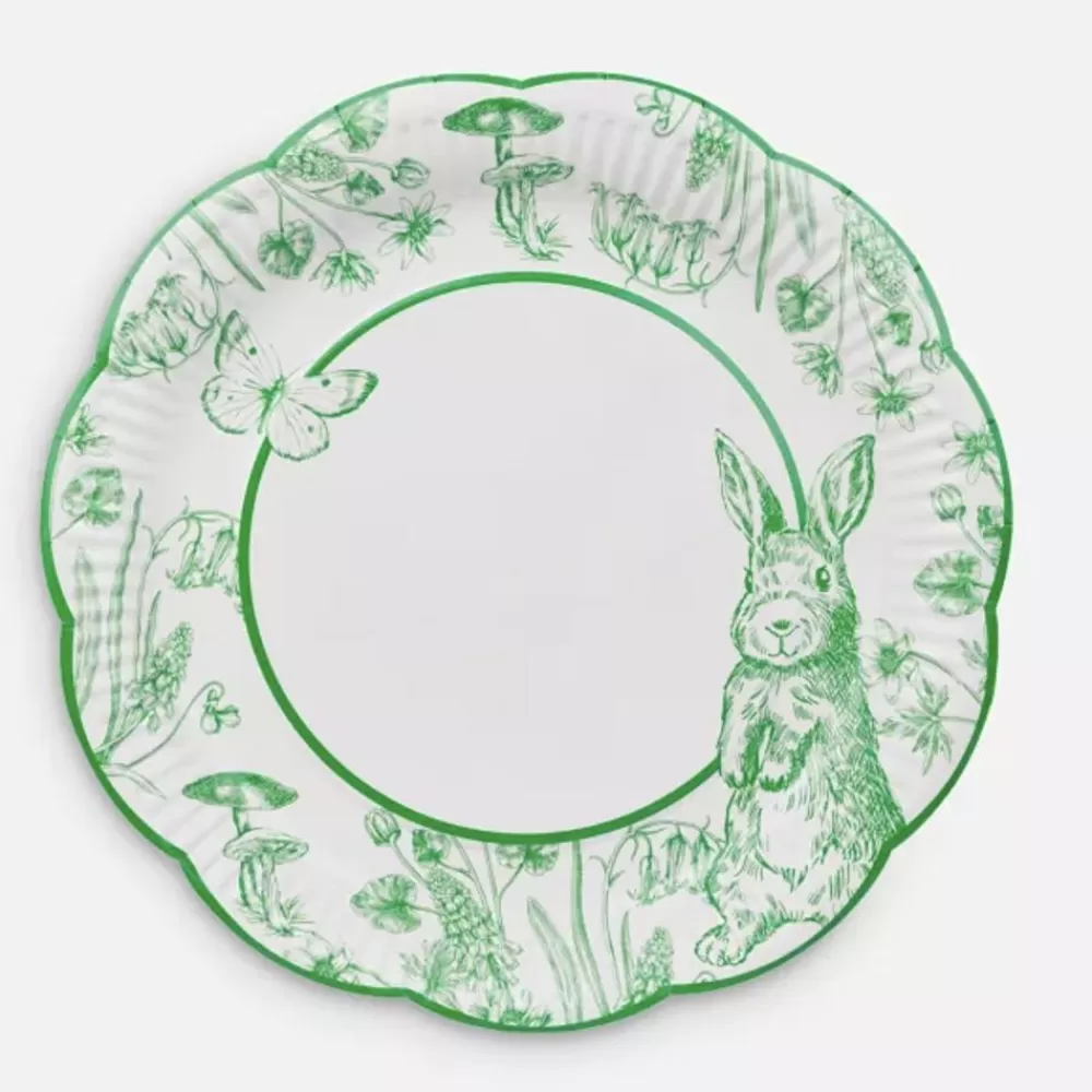 Sale Paper Plate: 10 Green Rabbit Plates Plates