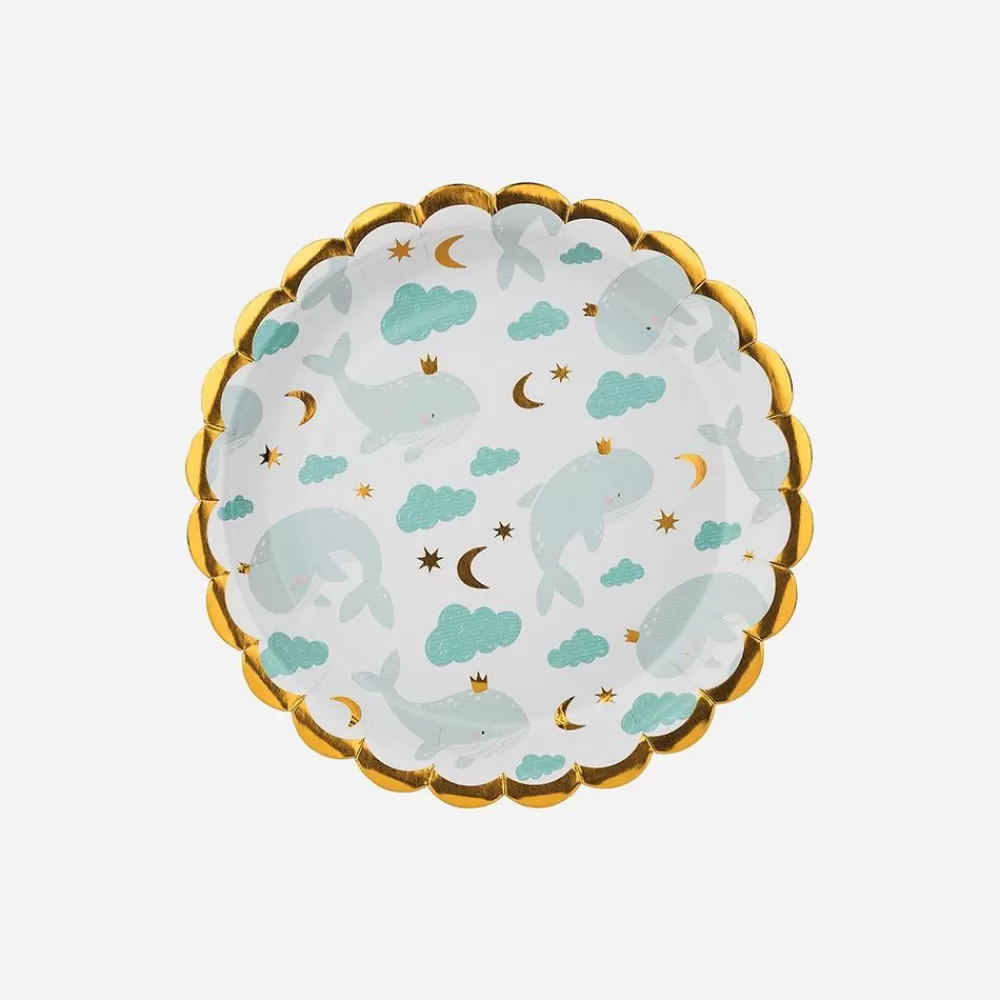 Online Paper Plate: 6 Small Whale Plates Plates