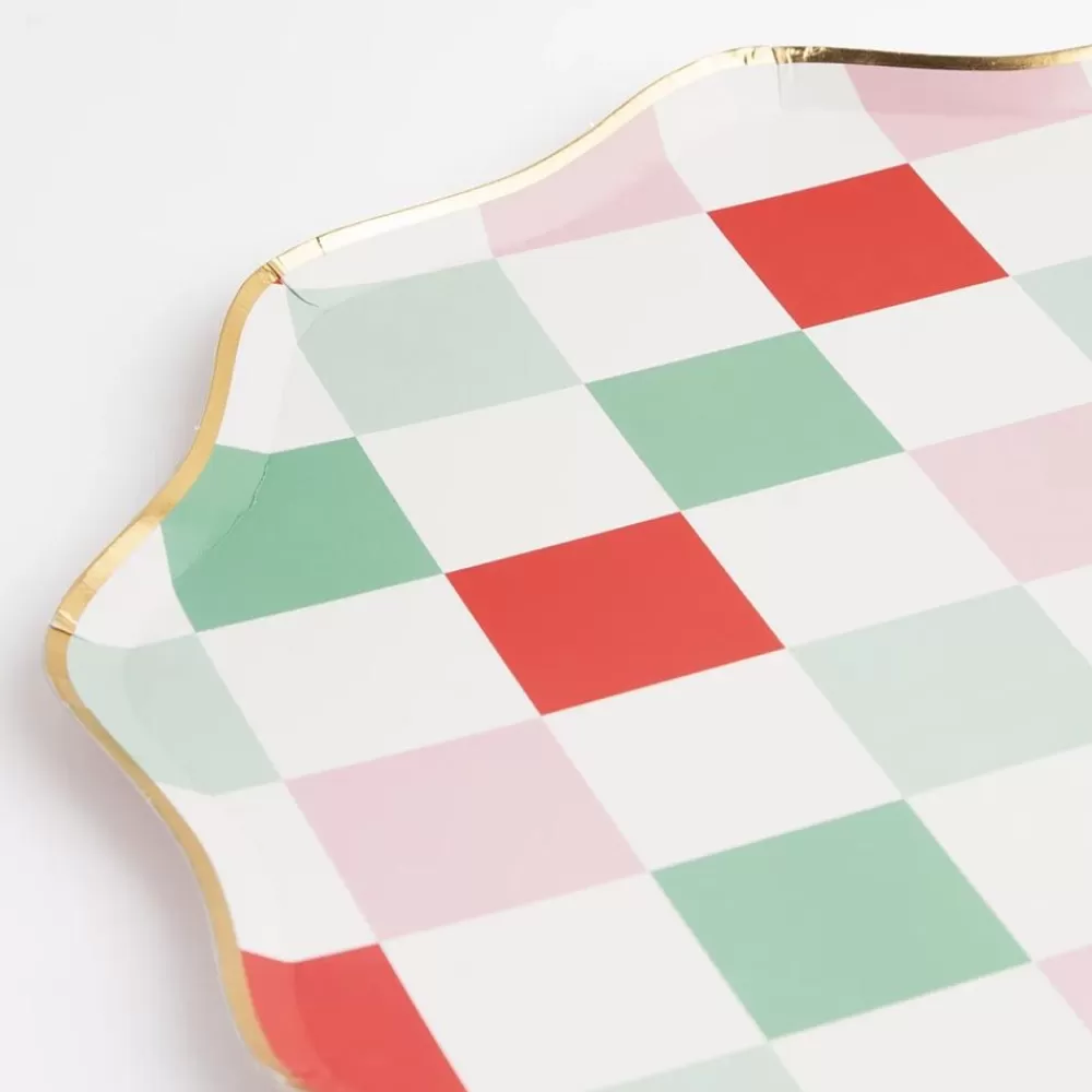 Hot Paper Plate: 8 Checkered Plates Plates