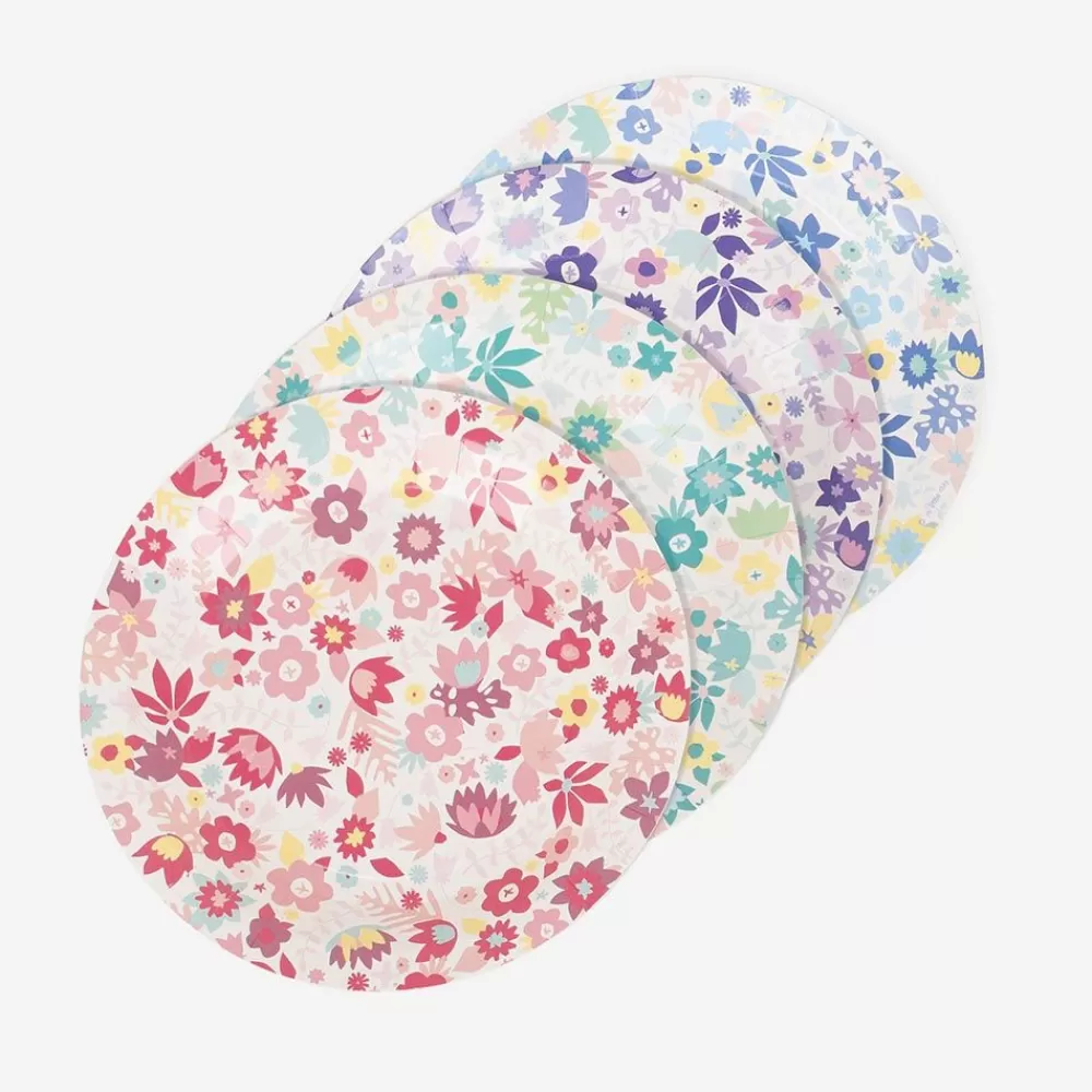 Store Paper Plate: 8 Colorful Flower Plates Plates