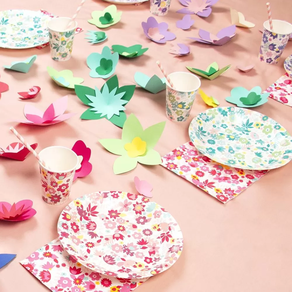 Store Paper Plate: 8 Colorful Flower Plates Plates