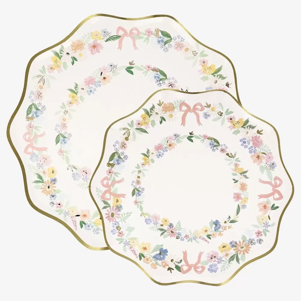 Discount Paper Plate: 8 Flower And Bow Plates Plates