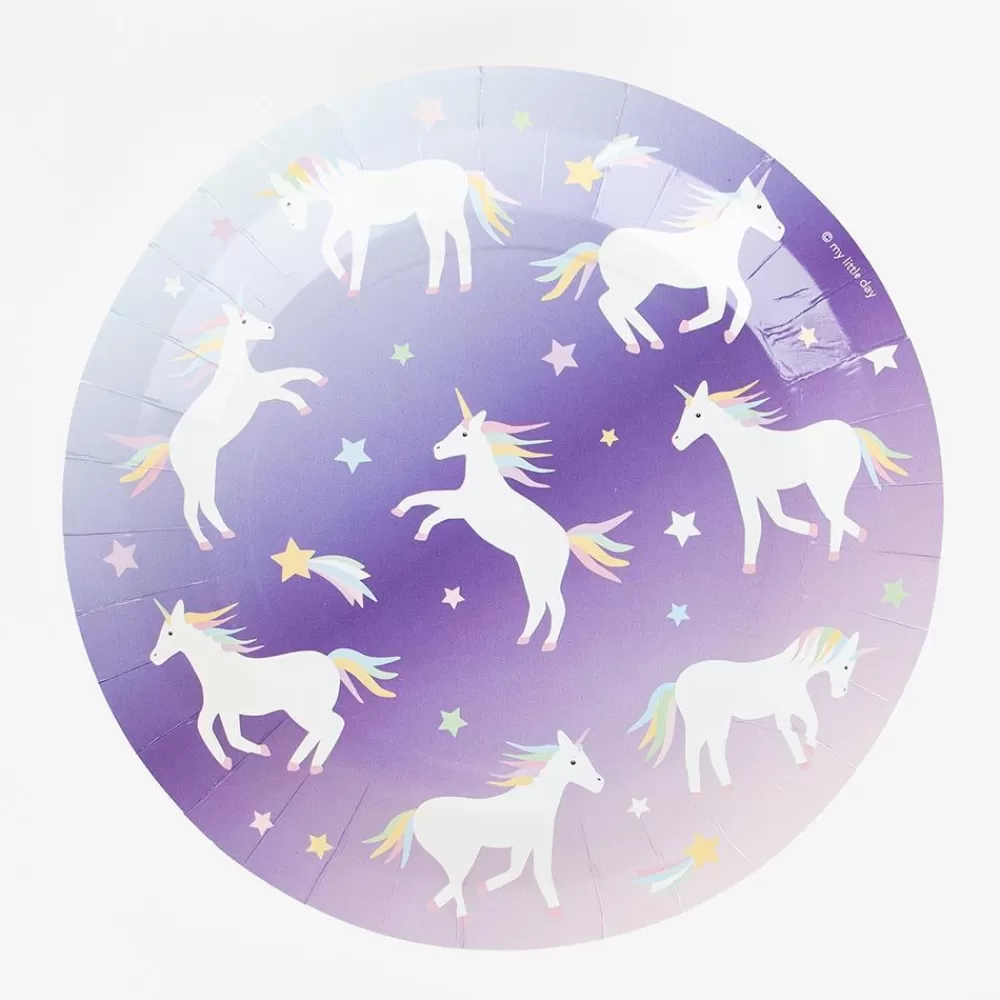 New Paper Plate: 8 Galactic Unicorn Plates Plates