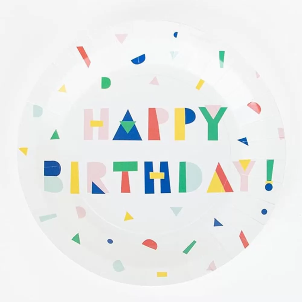 Cheap Paper Plate: 8 Happy Birthday Party Favor Plates Plates