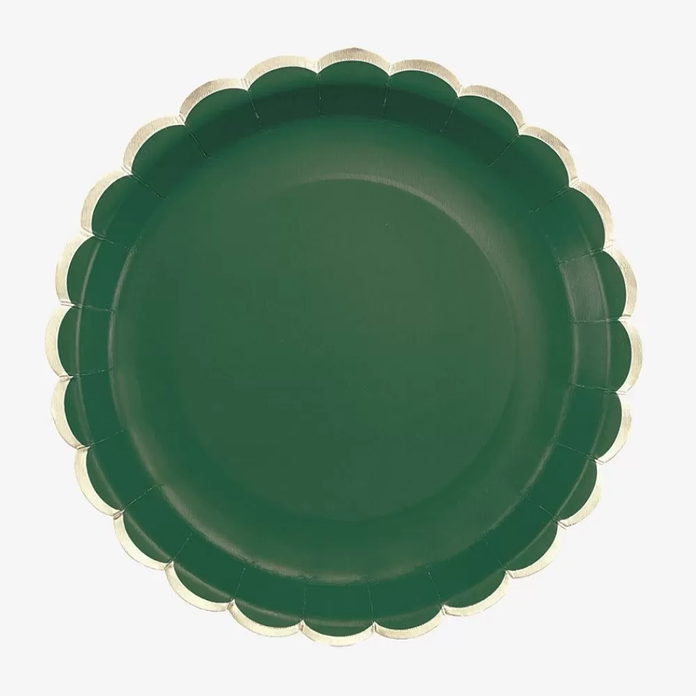 Clearance Paper Plate: 8 Jungle Green Plates Plates