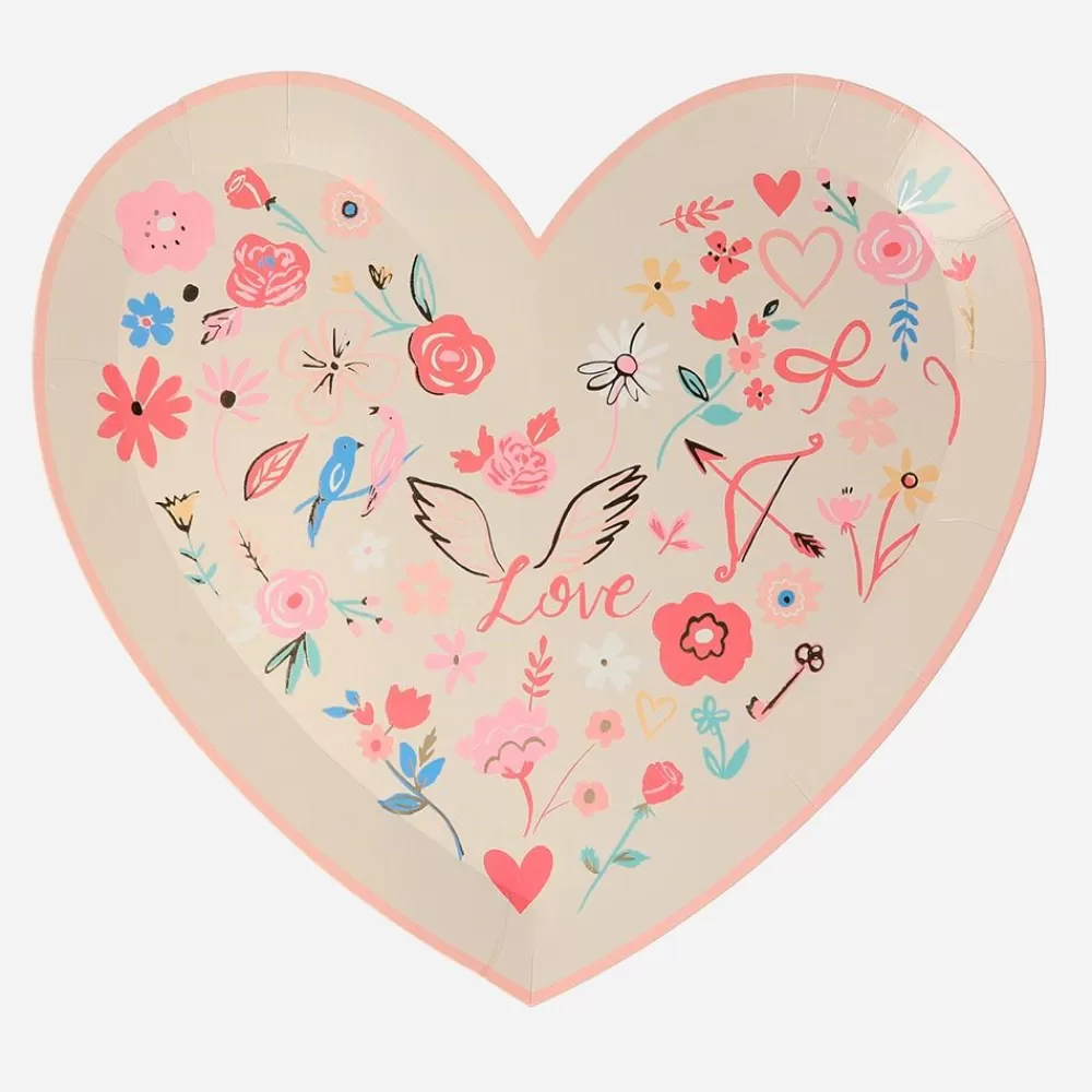 Online Paper Plate: 8 Love Heart Plates Plates