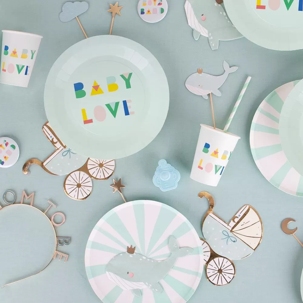 Store Paper Plate: 8 Mint Baby Shower Plates Plates