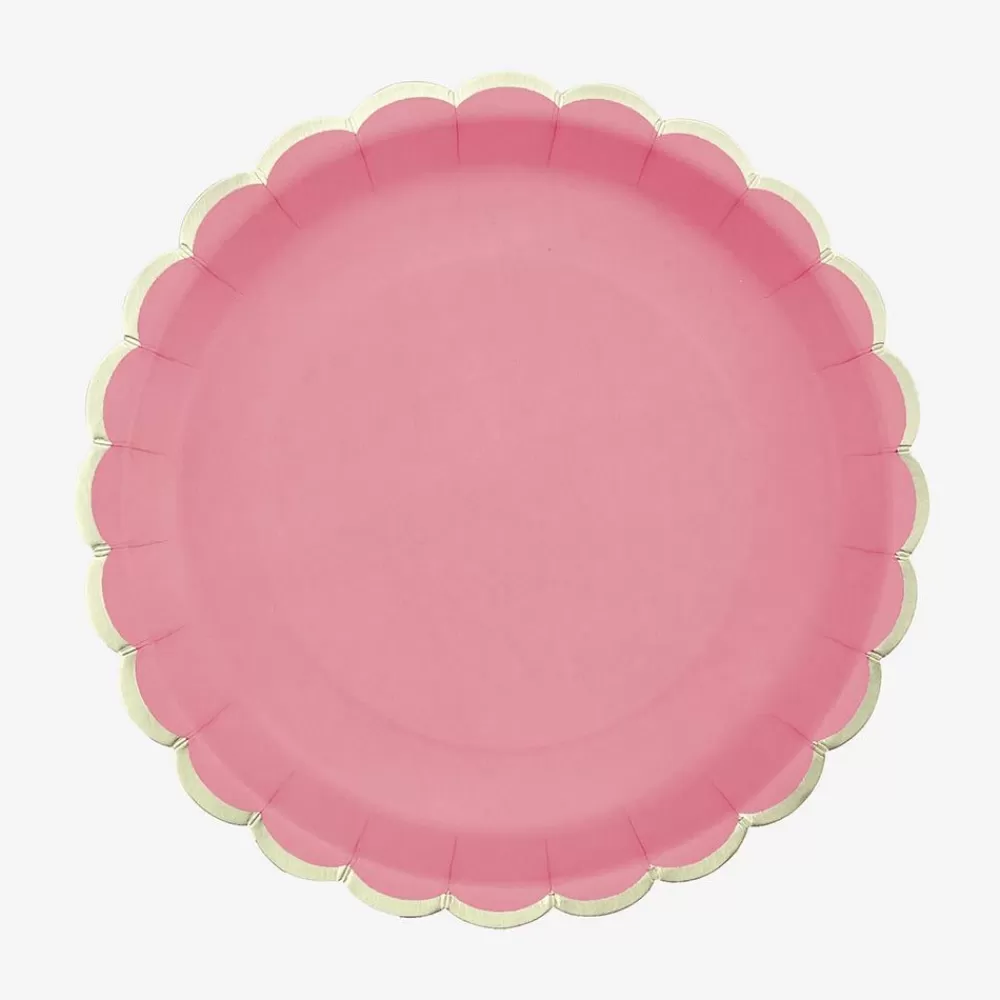 Clearance Paper Plate: 8 Neon Pink Plates Plates