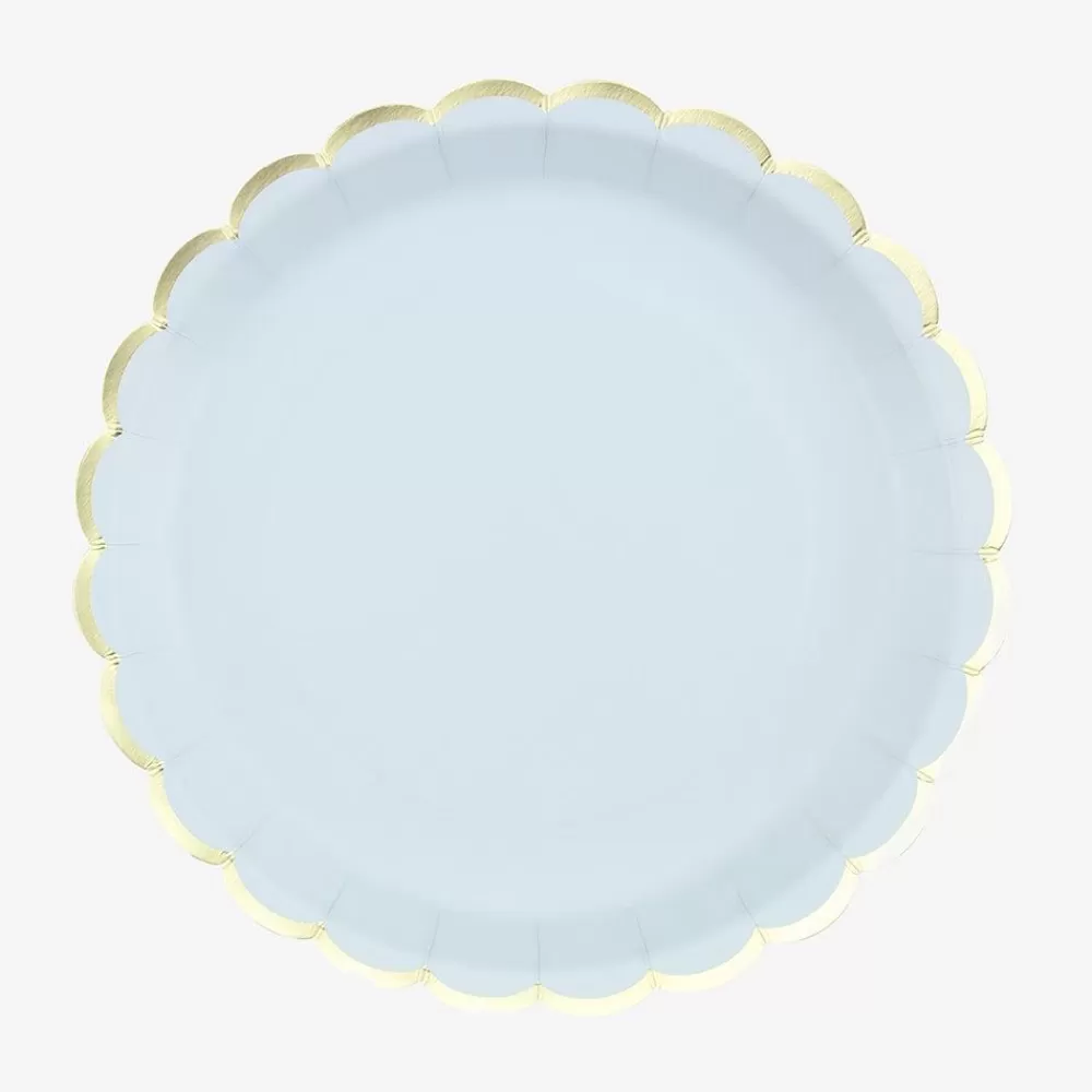 Sale Paper Plate: 8 Pastel Blue Plates Plates