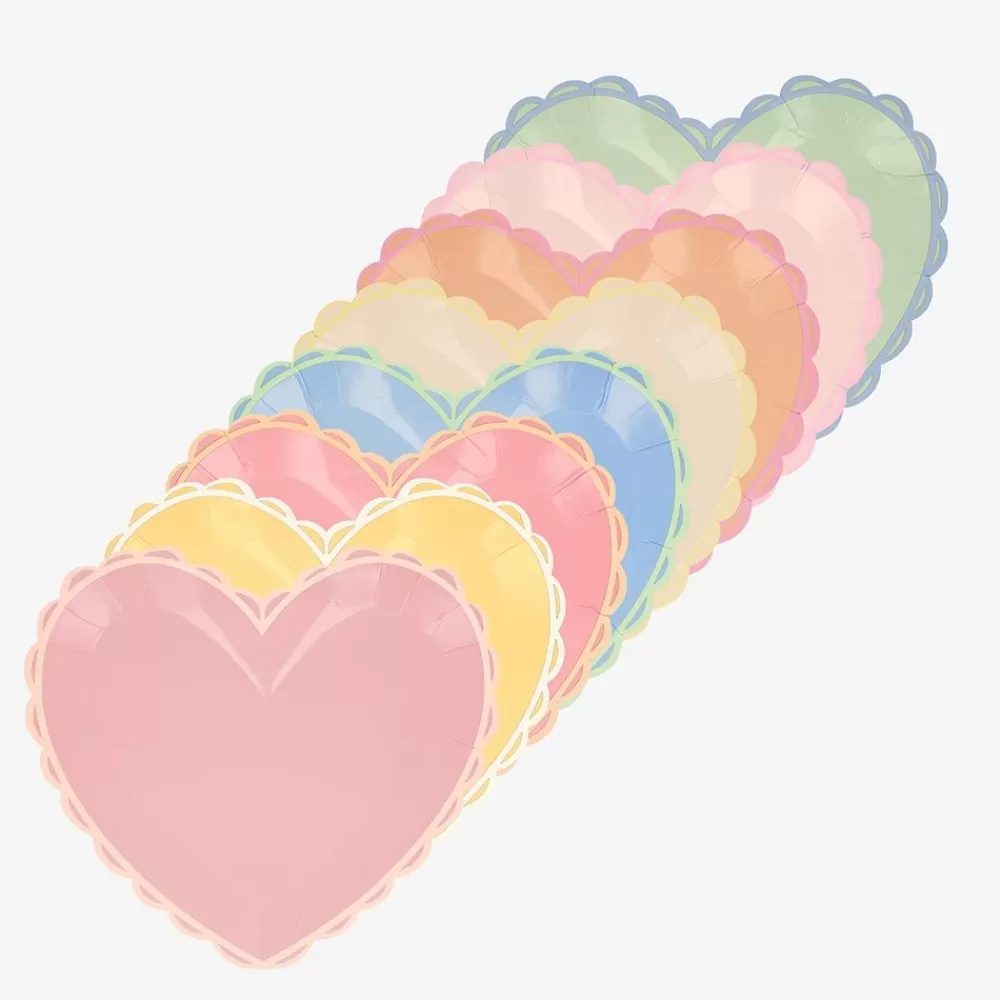 Outlet Paper Plate: 8 Pastel Heart Plates Plates