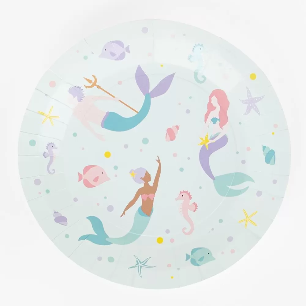 Best Paper Plate: 8 Pastel Mermaid Plates Plates