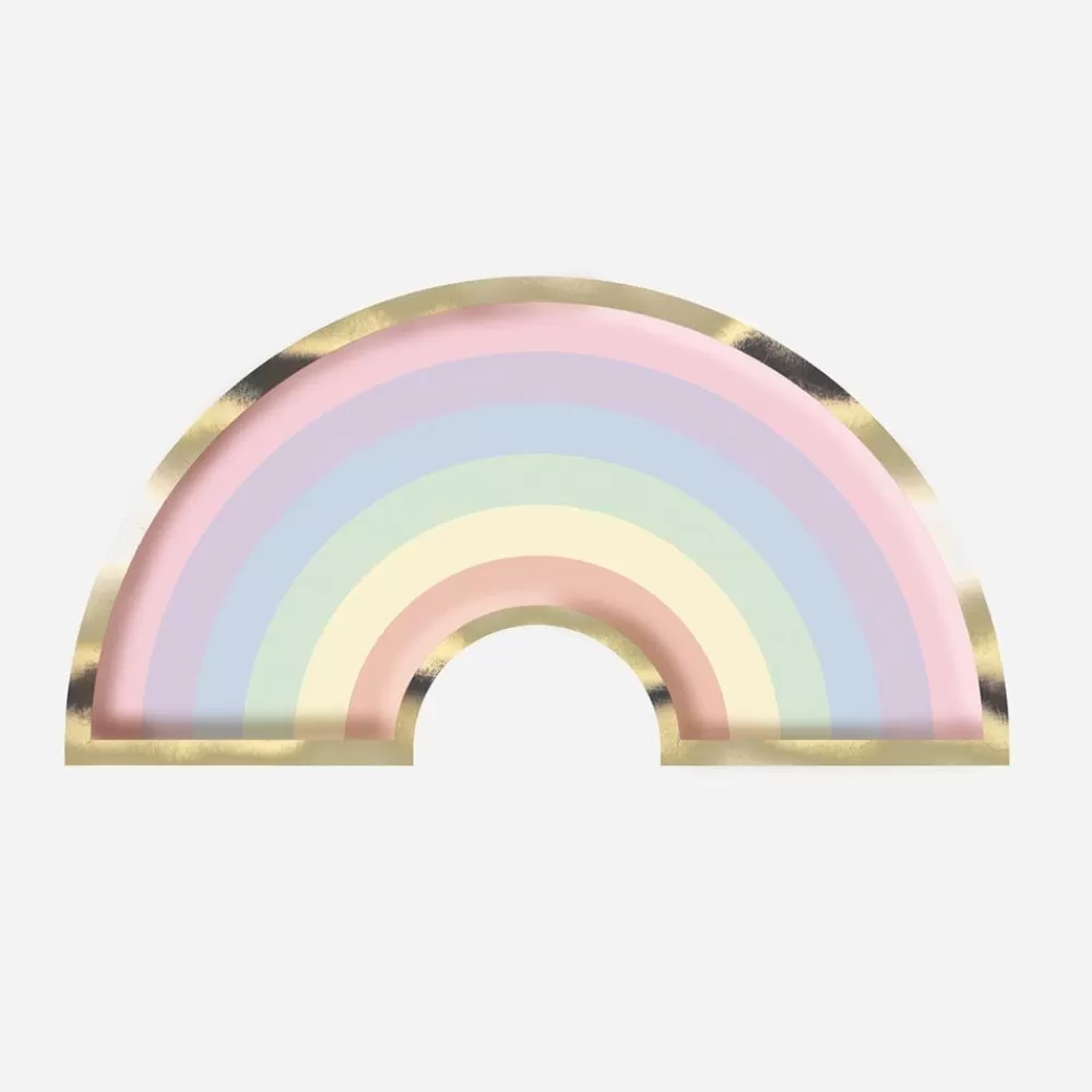 Online Paper Plate: 8 Pastel Rainbow Plates Plates