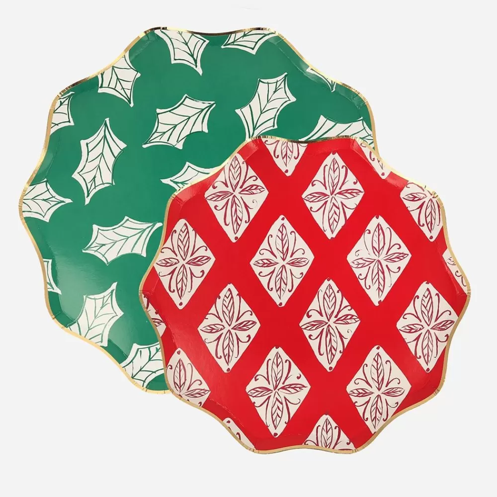 Sale Paper Plate: 8 Patterned Christmas Plates Plates