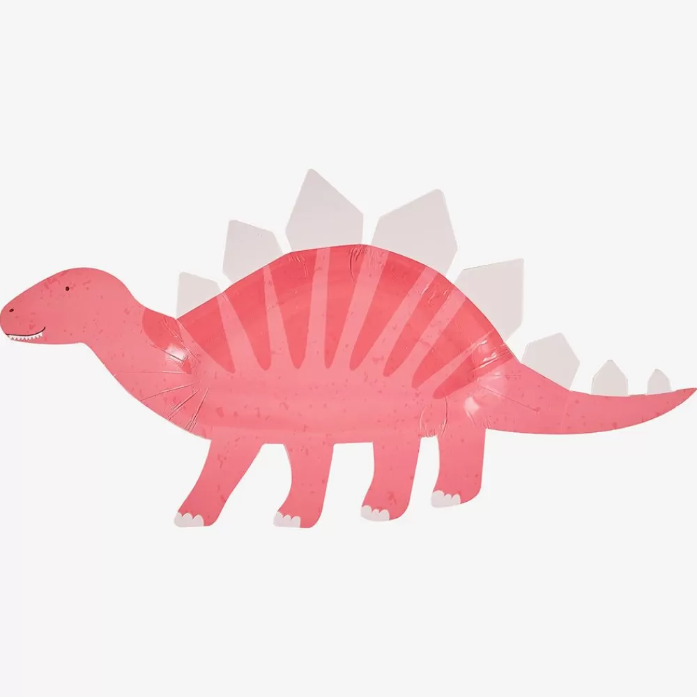 Cheap Paper Plate: 8 Pink Dinosaur Plates Plates