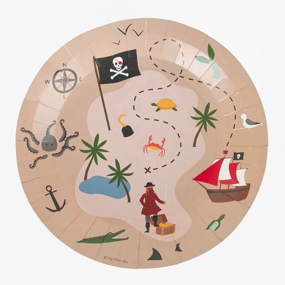 Outlet Paper Plate: 8 Pirate Map Plates Plates