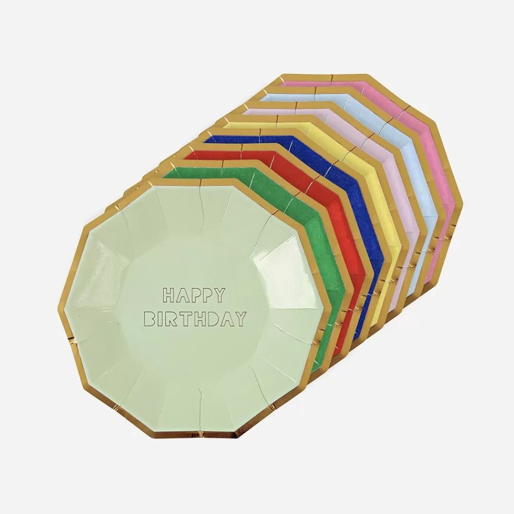 New Paper Plate: 8 Small Happy Birthday Plates Plates