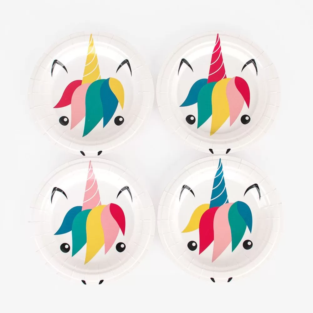 Clearance Paper Plate: 8 Small Unicorn Plates Plates