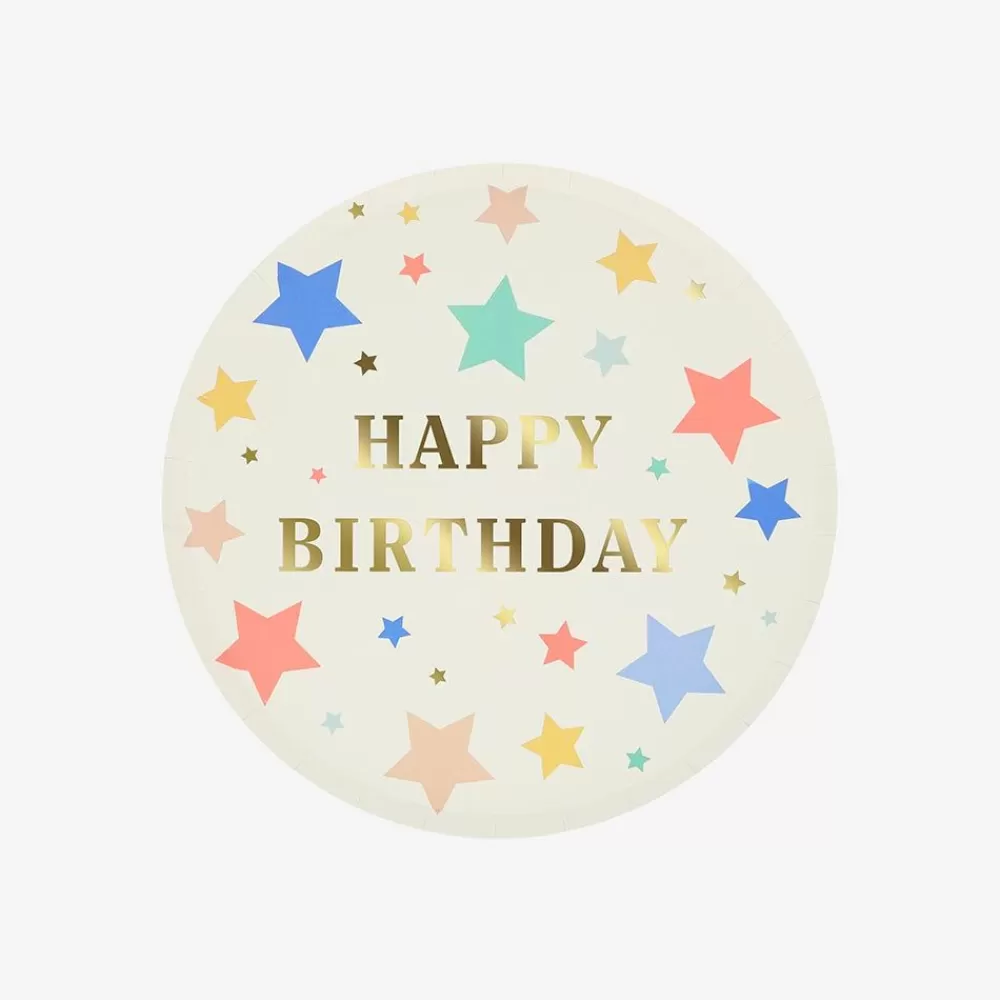 Hot Paper Plate: 8 Starry Happy Birthday Plates Plates