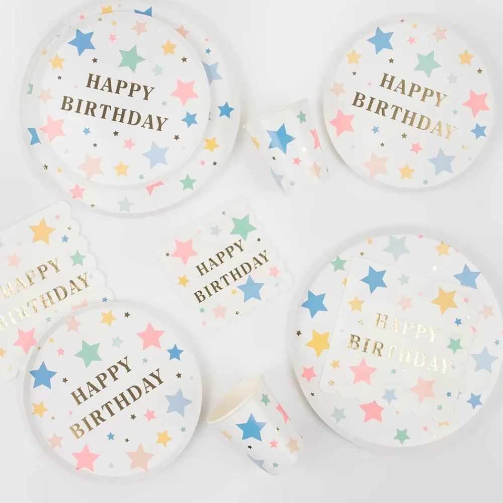 Hot Paper Plate: 8 Starry Happy Birthday Plates Plates