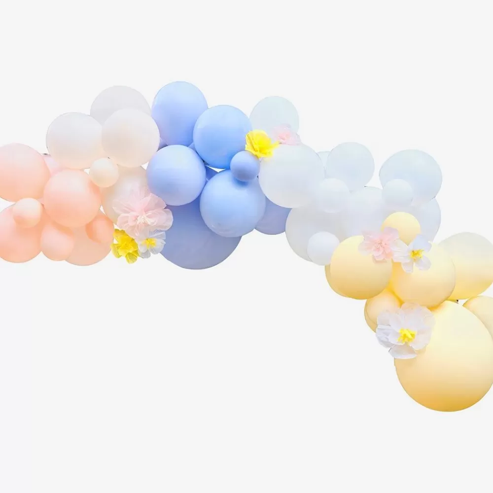 Fashion Pastel Balloon Arch And Flowers Balloon Arch