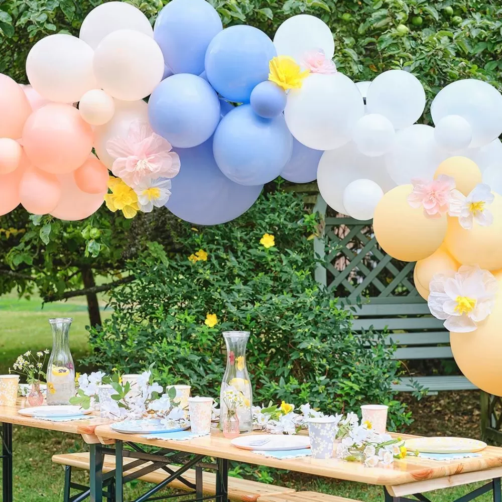 Fashion Pastel Balloon Arch And Flowers Balloon Arch