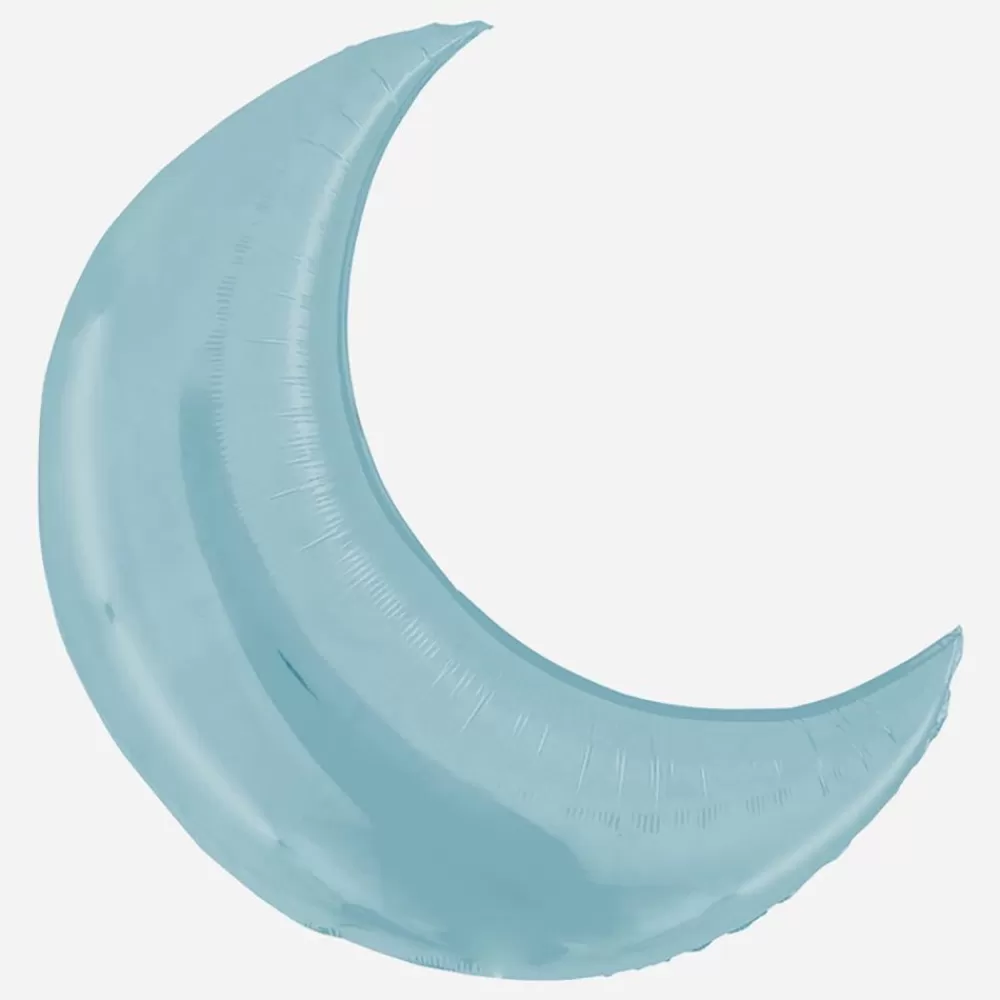 Flash Sale Pastel Blue Moon Balloon Shaped Helium Balloons