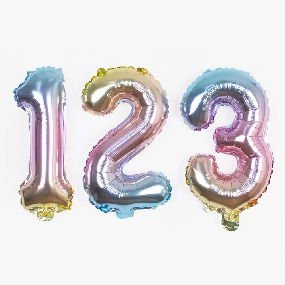 Clearance Pastel Gradient Number Balloon (Small Size) Number Balloons