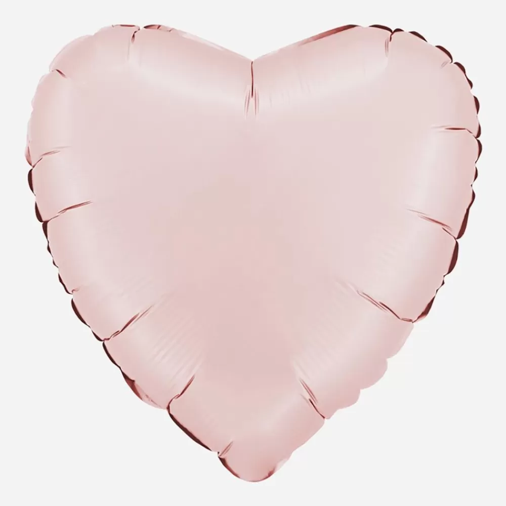 Clearance Pastel Pink Satin Heart Balloon Shaped Helium Balloons