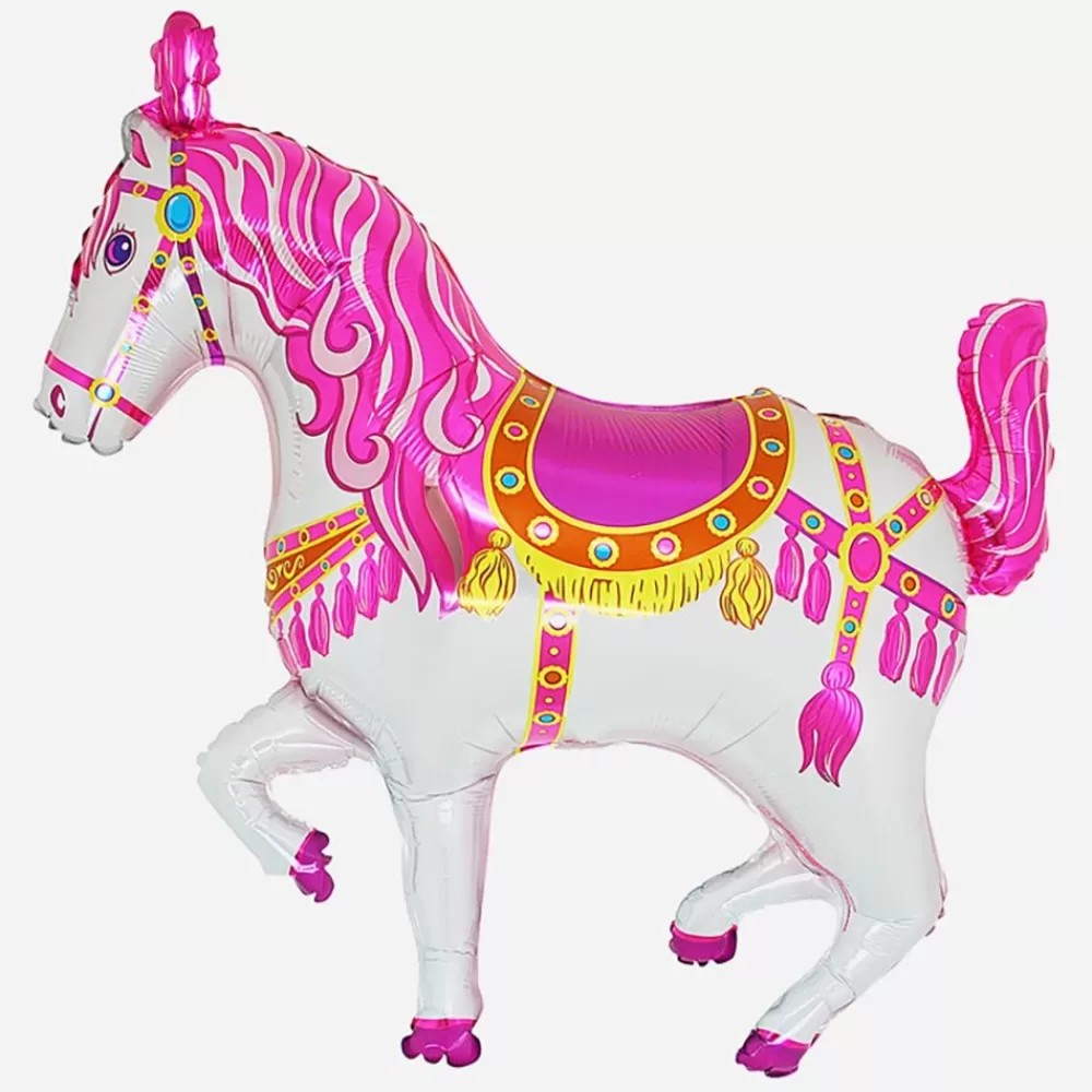 Sale Pink Circus Horse Balloon Shaped Helium Balloons