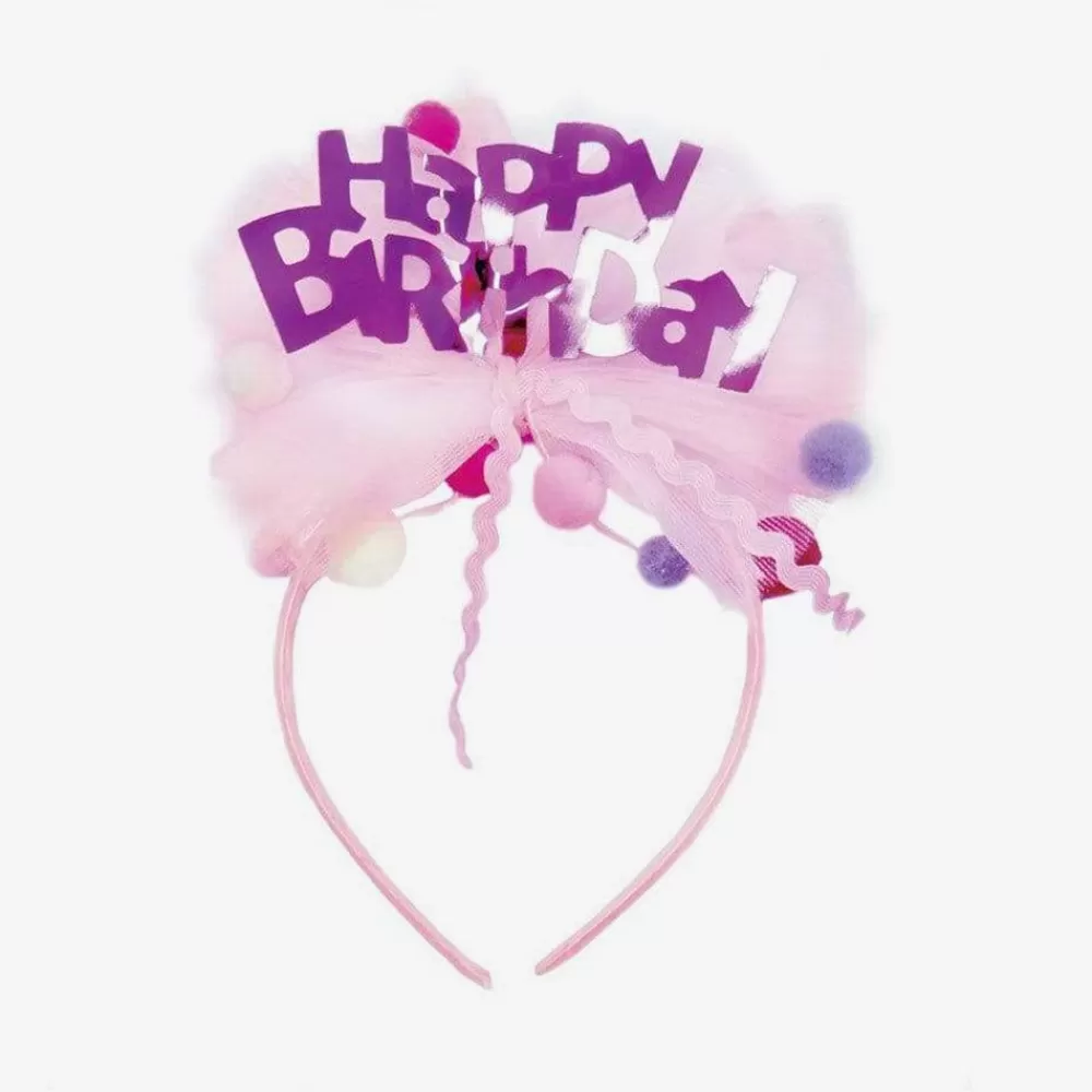 Best Sale Pink Happy Birthday Headband Photobooth