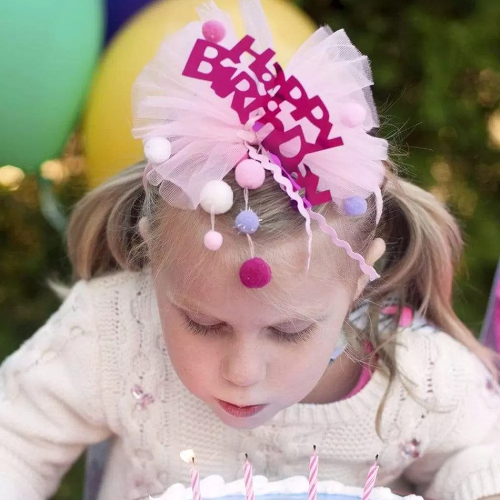 Best Sale Pink Happy Birthday Headband Photobooth