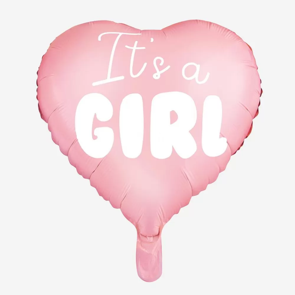 Best Sale Pink Heart Balloon It'S A Girl Shaped Helium Balloons