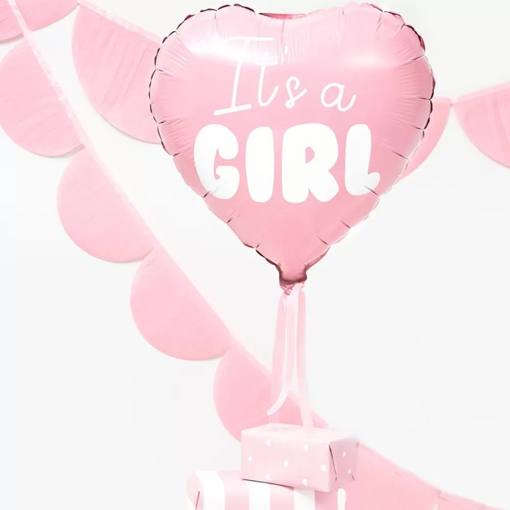 Best Sale Pink Heart Balloon It'S A Girl Shaped Helium Balloons