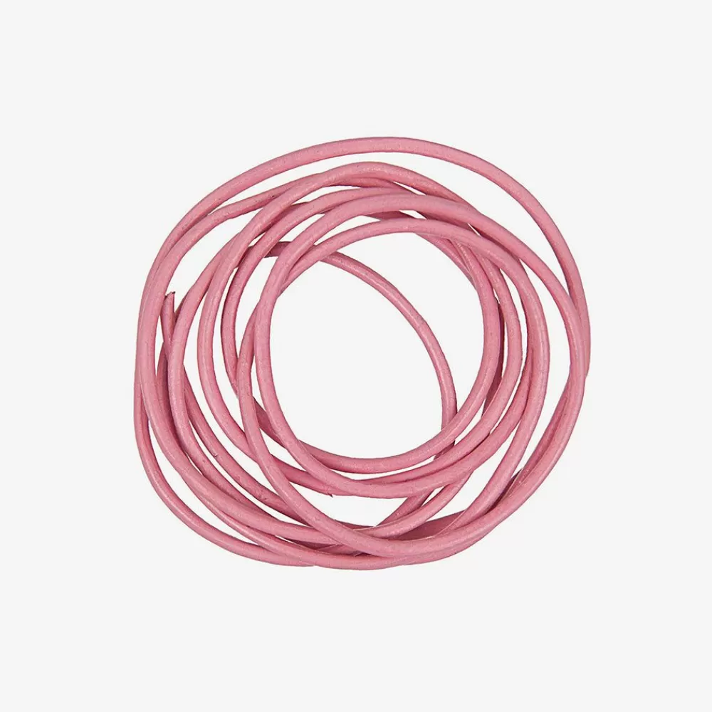 Cheap Pink Leather Cord Beads