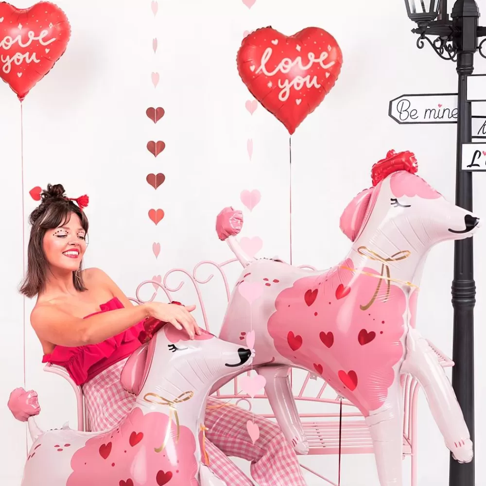 Fashion Pink Poodle Balloon Shaped Helium Balloons