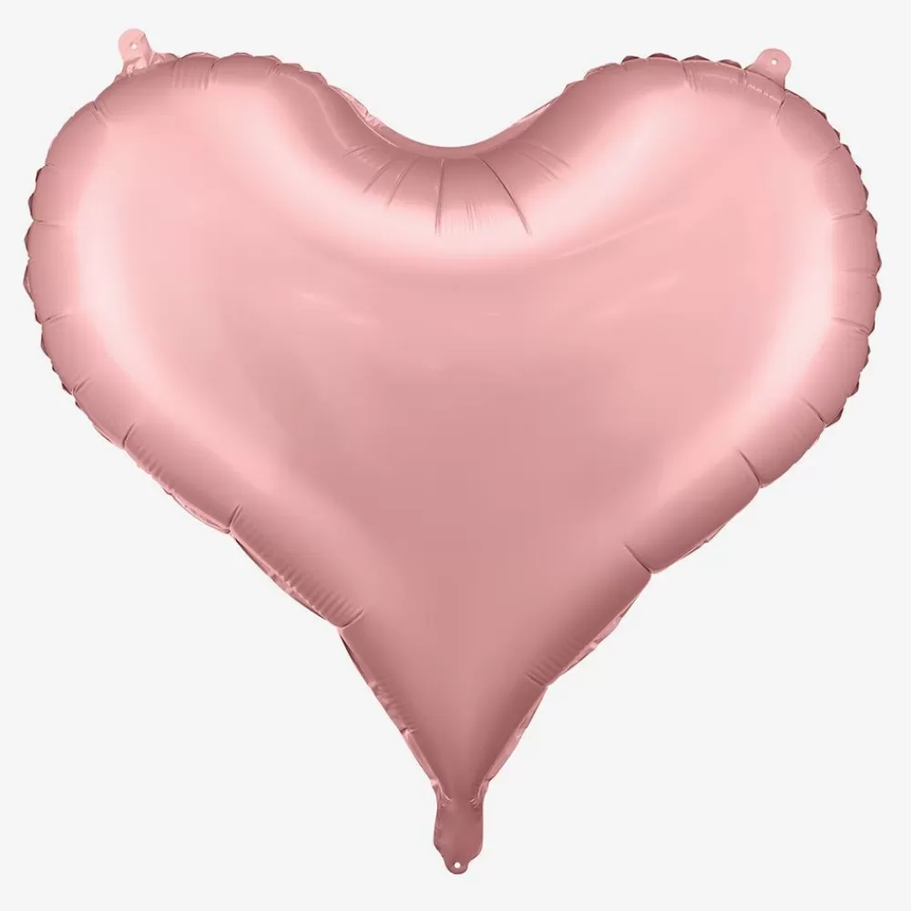 Discount Pink Satin Heart Balloon Shaped Helium Balloons