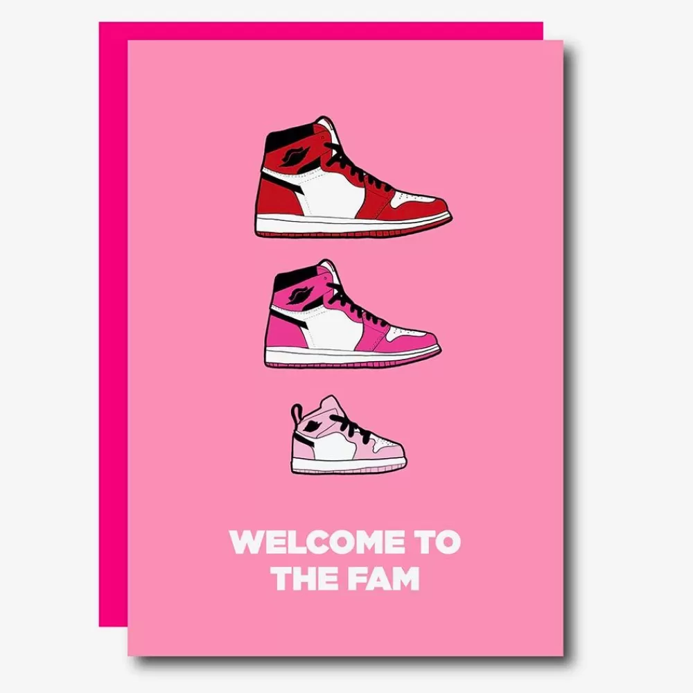 Fashion Pink Sneakers Birth Greeting Card Greeting Cards