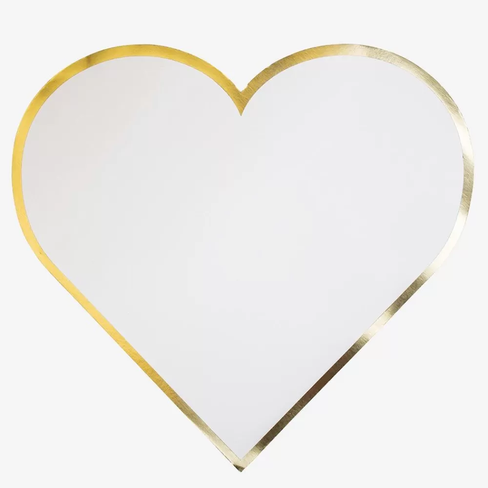 Store Placemats: 8 White And Gold Heart Sets Tablecloths & Table Runners