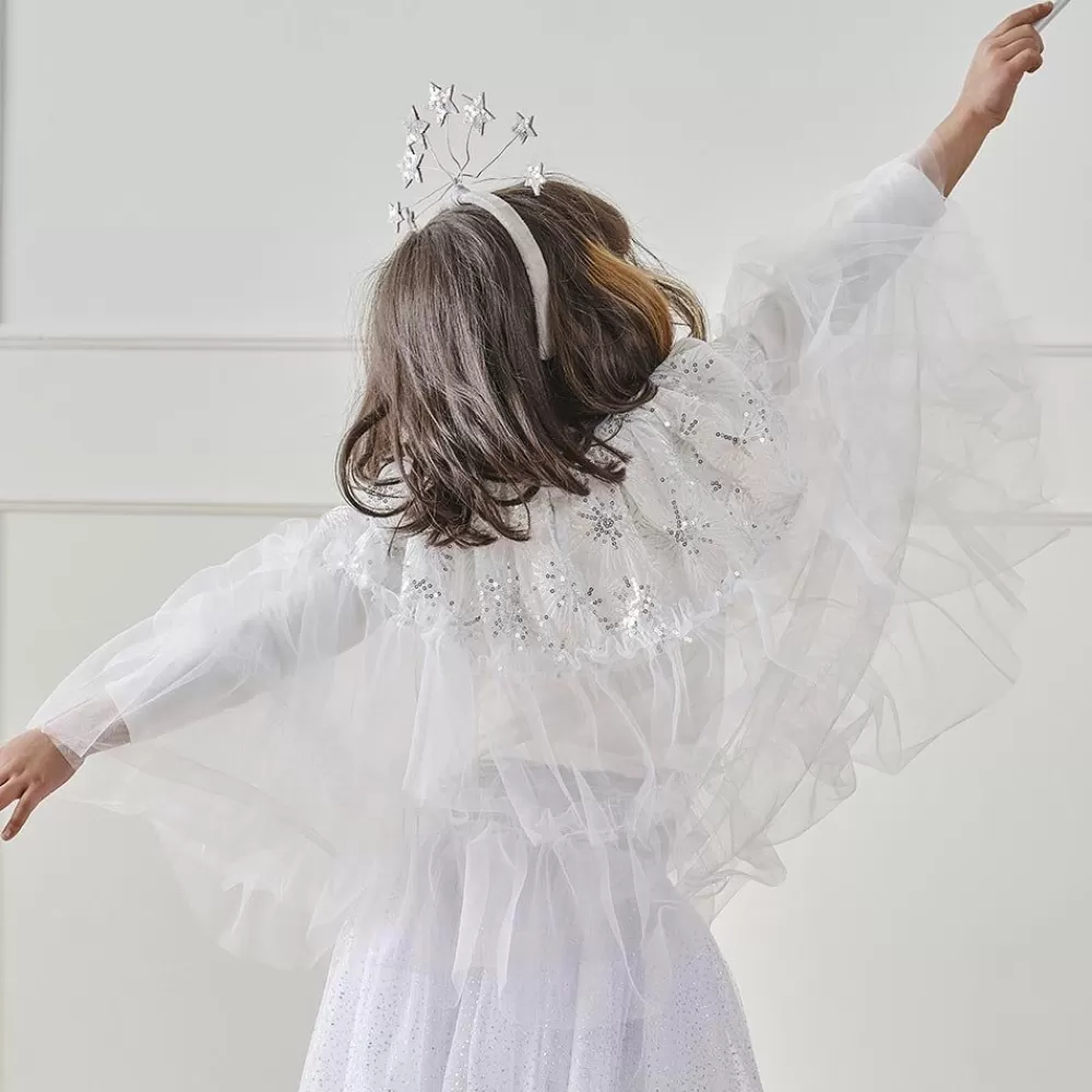 Clearance Princess Cape In White And Silver Tulle Costumes