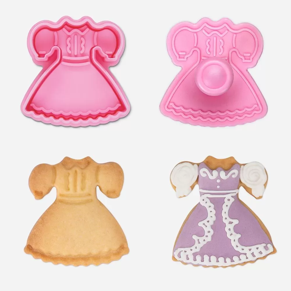 Fashion Princess Dress Cookie Cutter With Pusher Piece Holders And Cutters