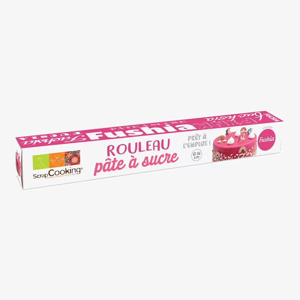 Clearance Roll Of Fuchsia Sugar Paste Edible Decoration