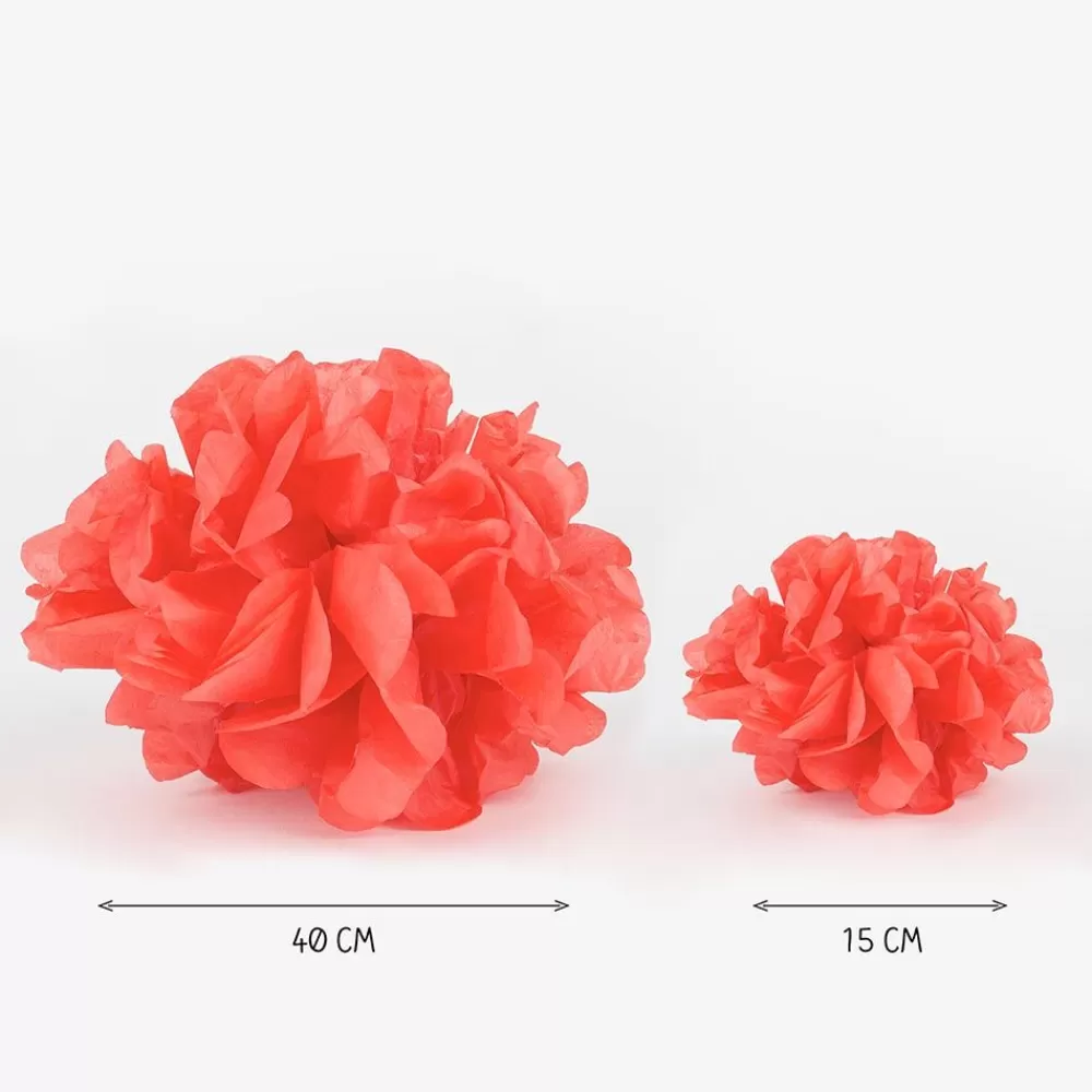 Cheap Satin Pompom - Coral Paper Lanterns & Suspensions