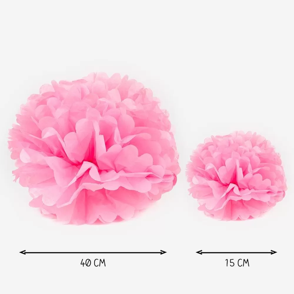 New Satin Pompom - Pink Paper Lanterns & Suspensions