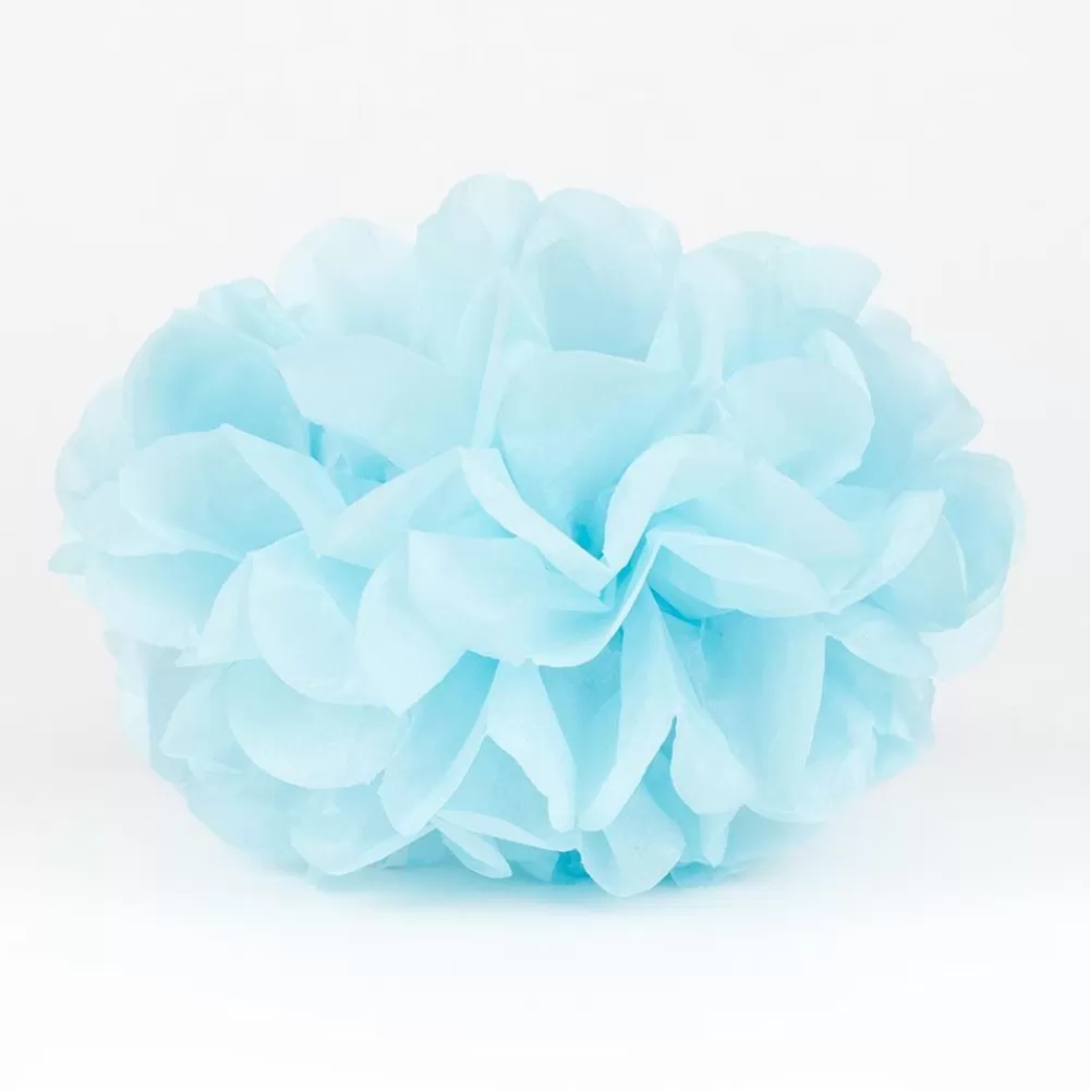 Fashion Satin Pompom - Sugared Blue Paper Lanterns & Suspensions