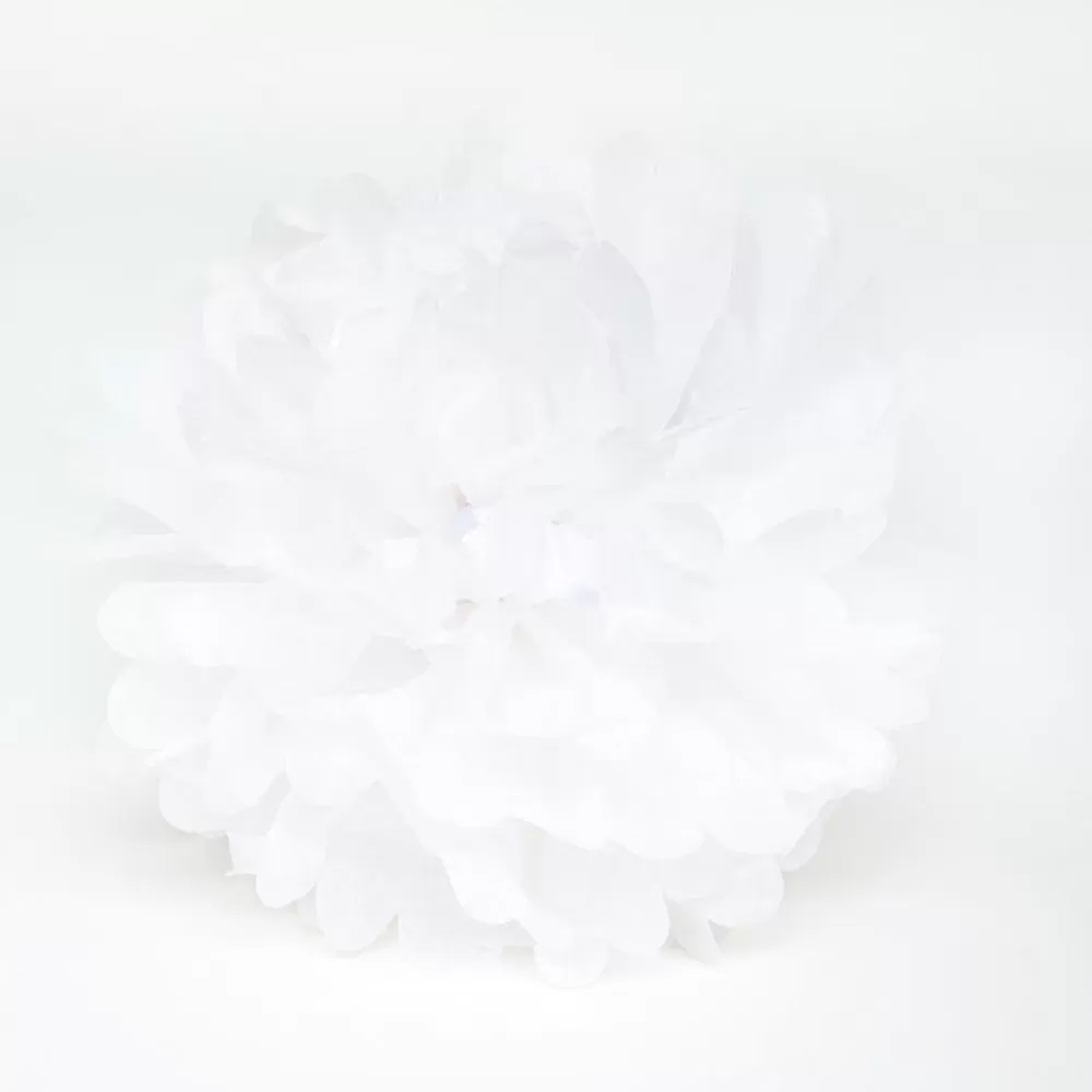 Outlet Satin Pompom - White Paper Lanterns & Suspensions