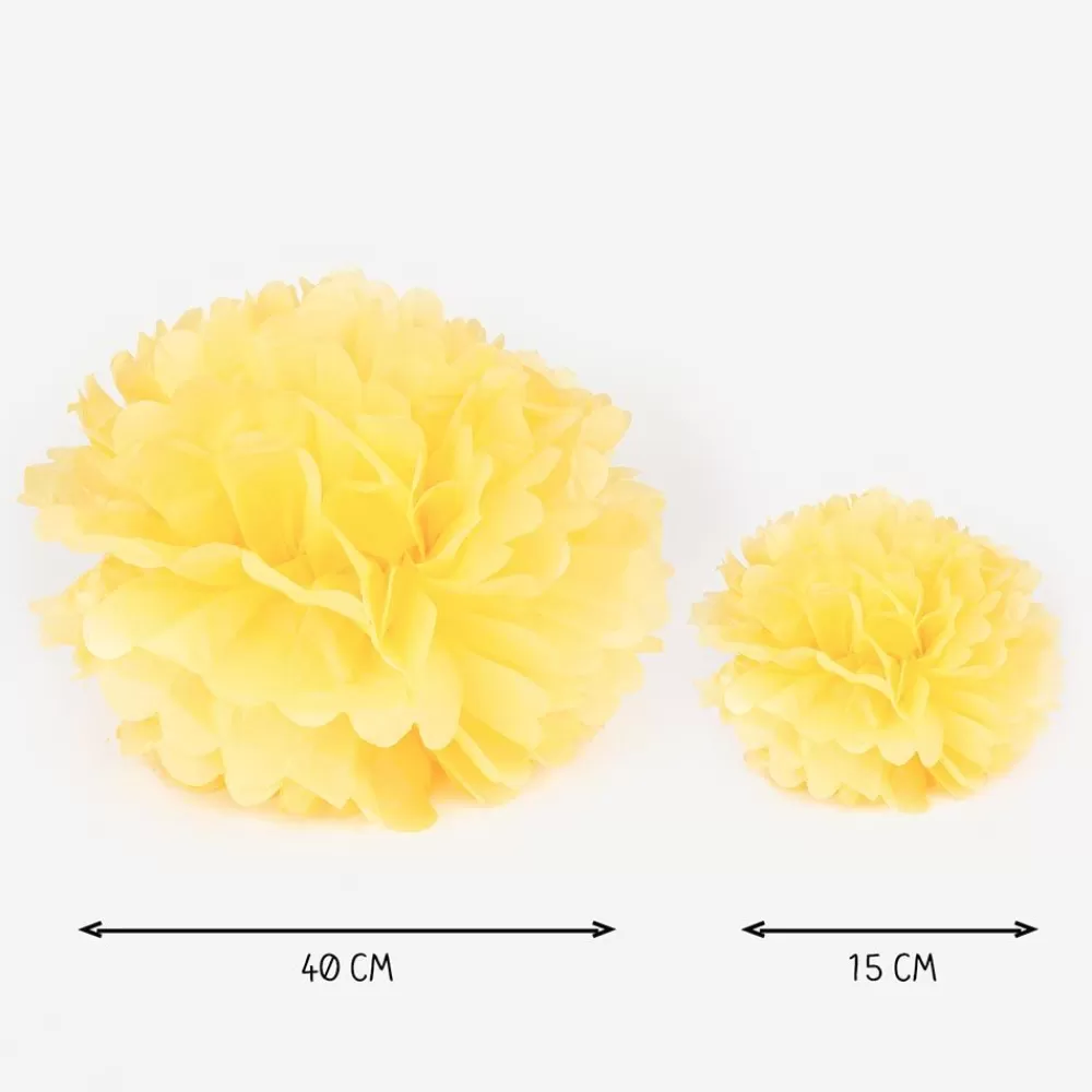 Flash Sale Satin Pompom - Yellow Paper Lanterns & Suspensions