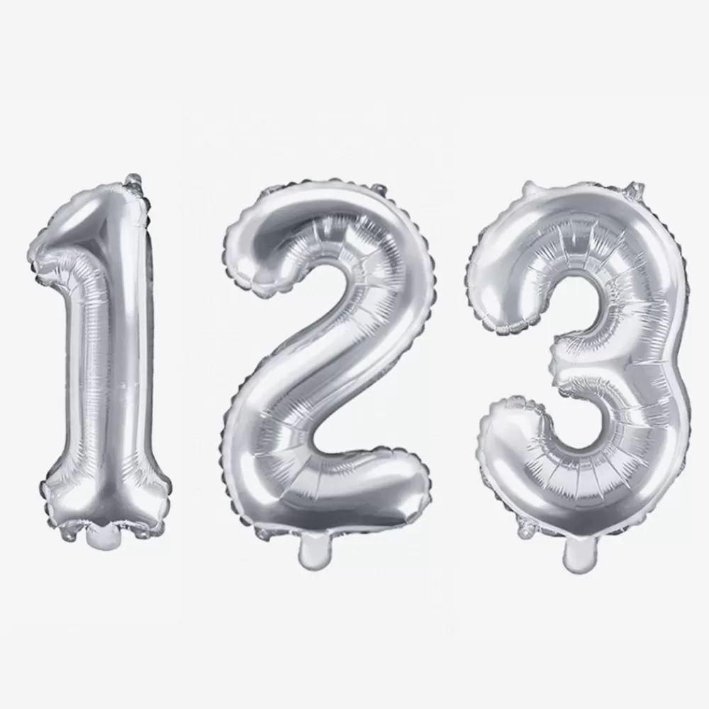 Best Sale Silver Number Balloon (Small Size) Number Balloons