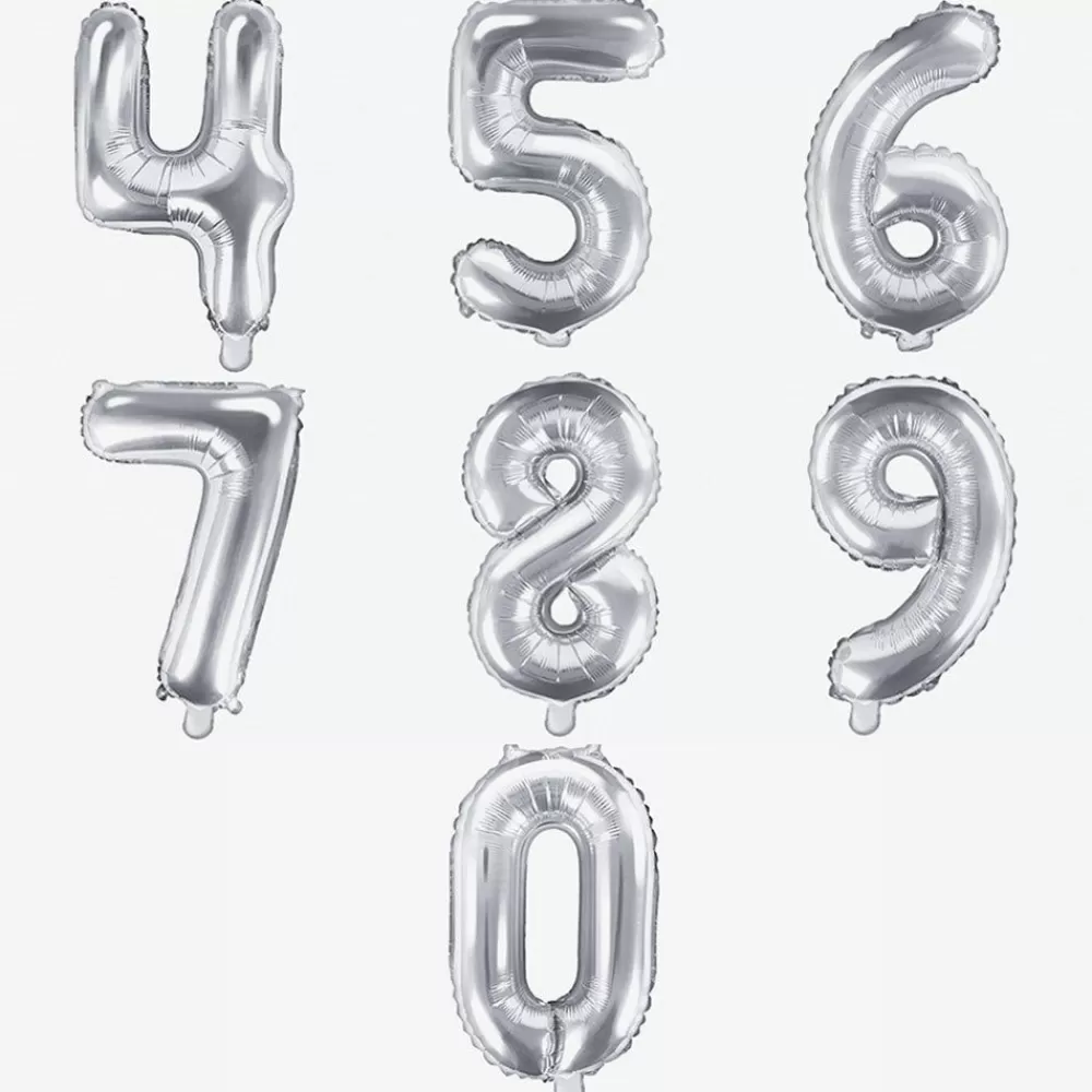 Best Sale Silver Number Balloon (Small Size) Number Balloons