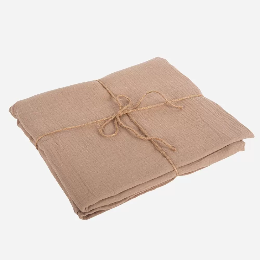 Online Taupe Cotton Gauze Tablecloth Tablecloths & Table Runners