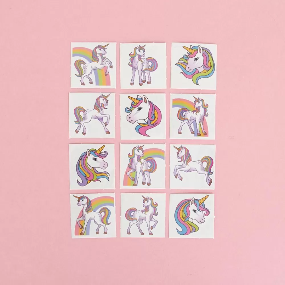 Cheap Temporary Tattoo: 12 Unicorn Tattoos Pinata Accessories